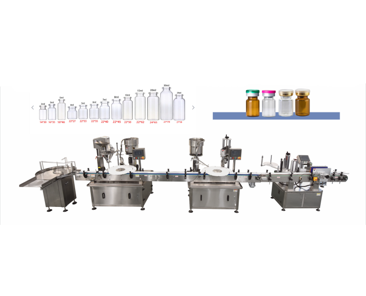 Fully automated powder vial filling line